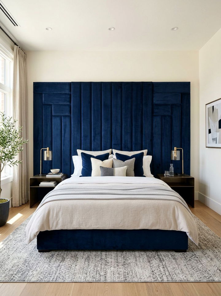 Oversized Upholstered Headboard - 30 bedroom focal point ideas