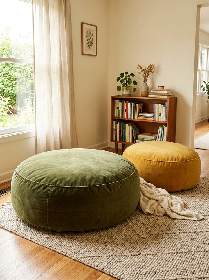 Oversized floor pillow - 30 renter bedroom ideas