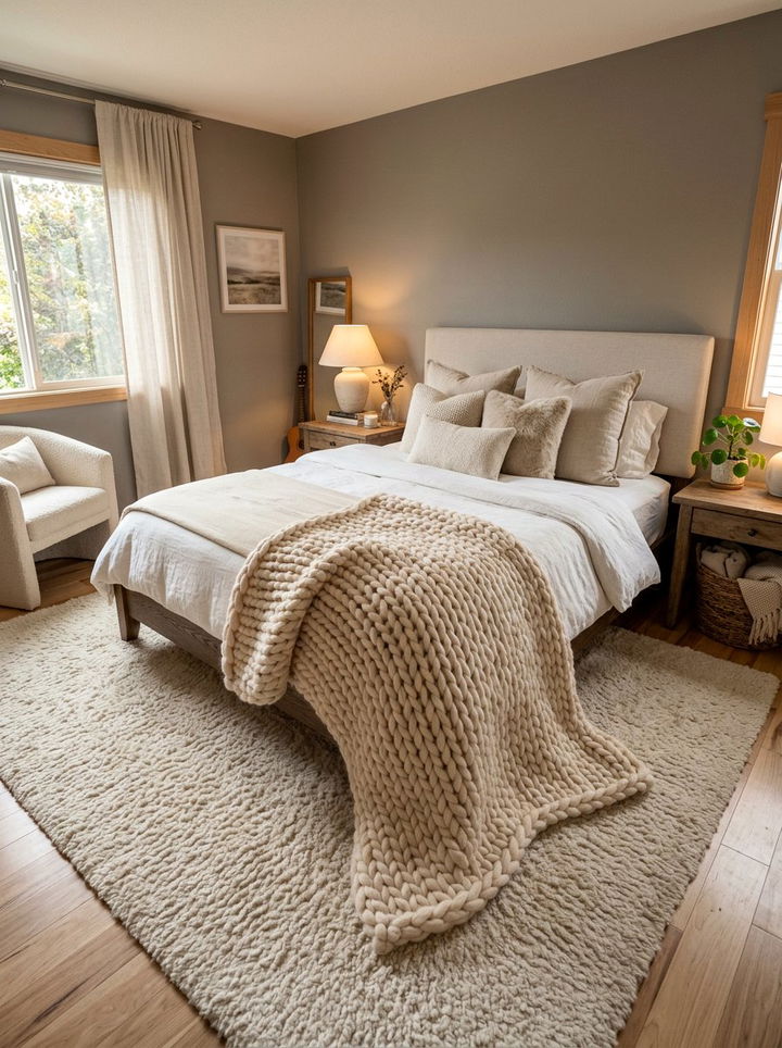 Oversized knit blanket - 30 cheap bedroom ideas