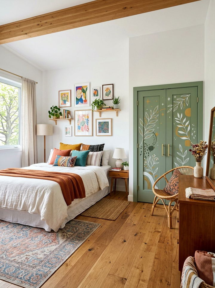 Painted Accent Closet Door - 30 bedroom closet doors