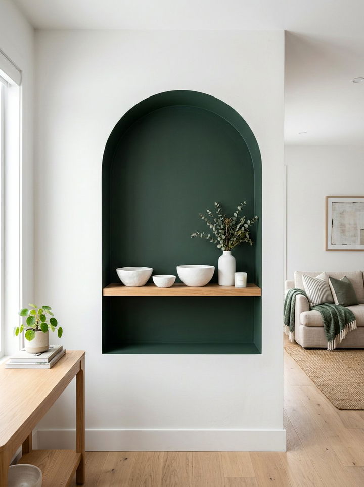 Painted Accent Wall Niche - 30 bedroom wall niches