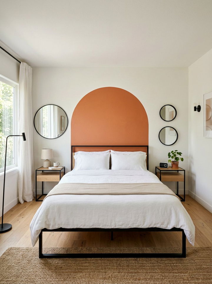 Painted Arch Headboard Bedroom - 30 bedroom DIY headboard ideas