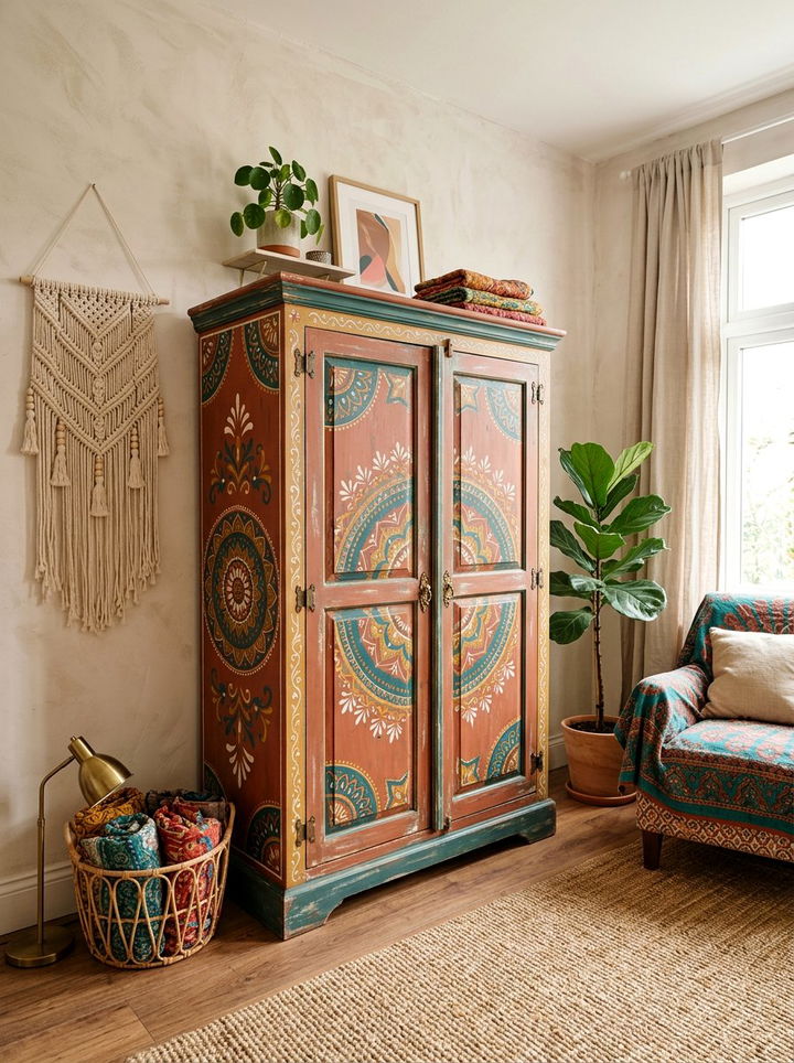 Painted Boho Armoire - 30 bedroom armoires