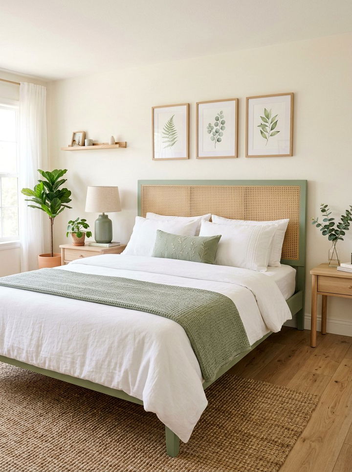 30 Bedroom Cane Headboards for a Chic Boho Aesthetic