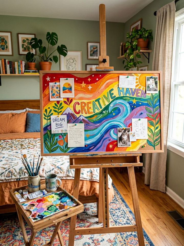 Painted Cork Board - 30 bedroom bulletin boards