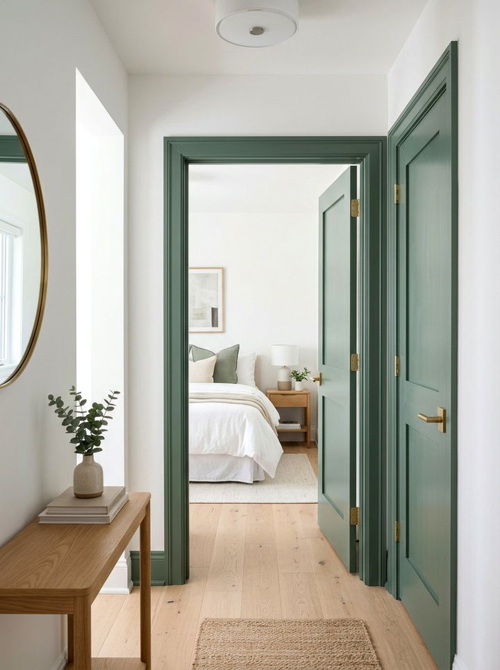 Painted Door Frame - 30 bedroom entryway ideas