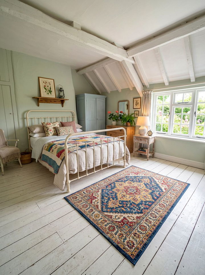 Painted Floorboard Cottage Bedroom - 30 cottage bedroom ideas