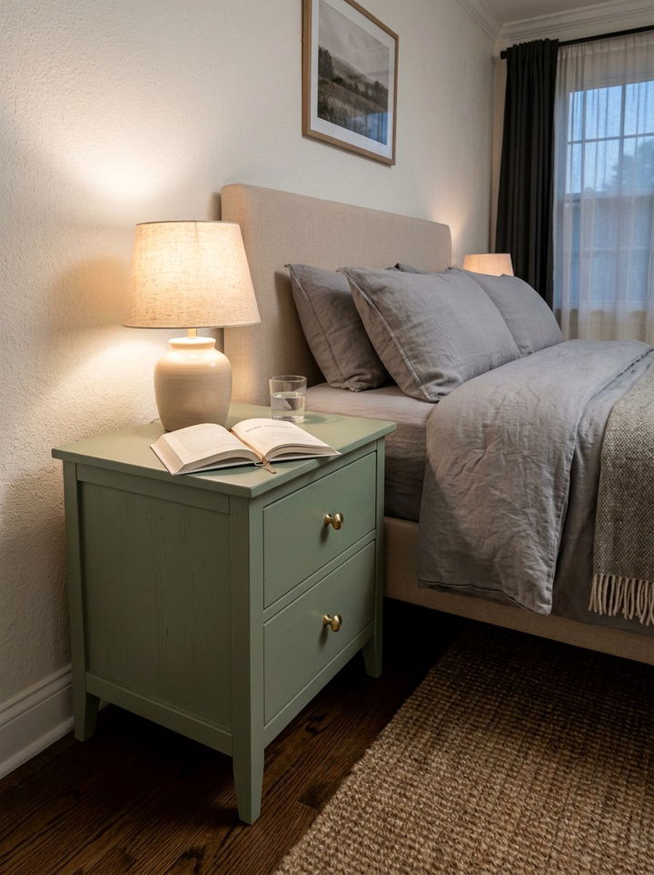 Painted Nightstand - 30 secondhand bedroom ideas