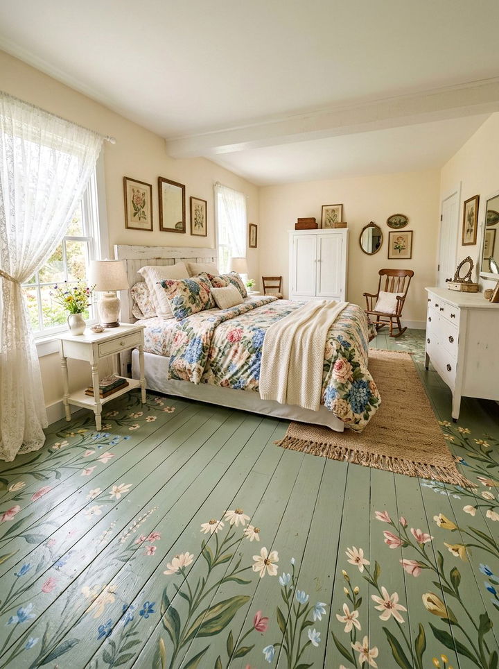 Painted Wood Floor - 30 bedroom hardwood floors