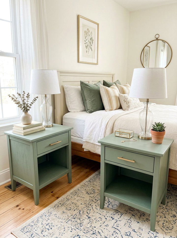 Painted nightstand makeover - 30 budget bedroom ideas