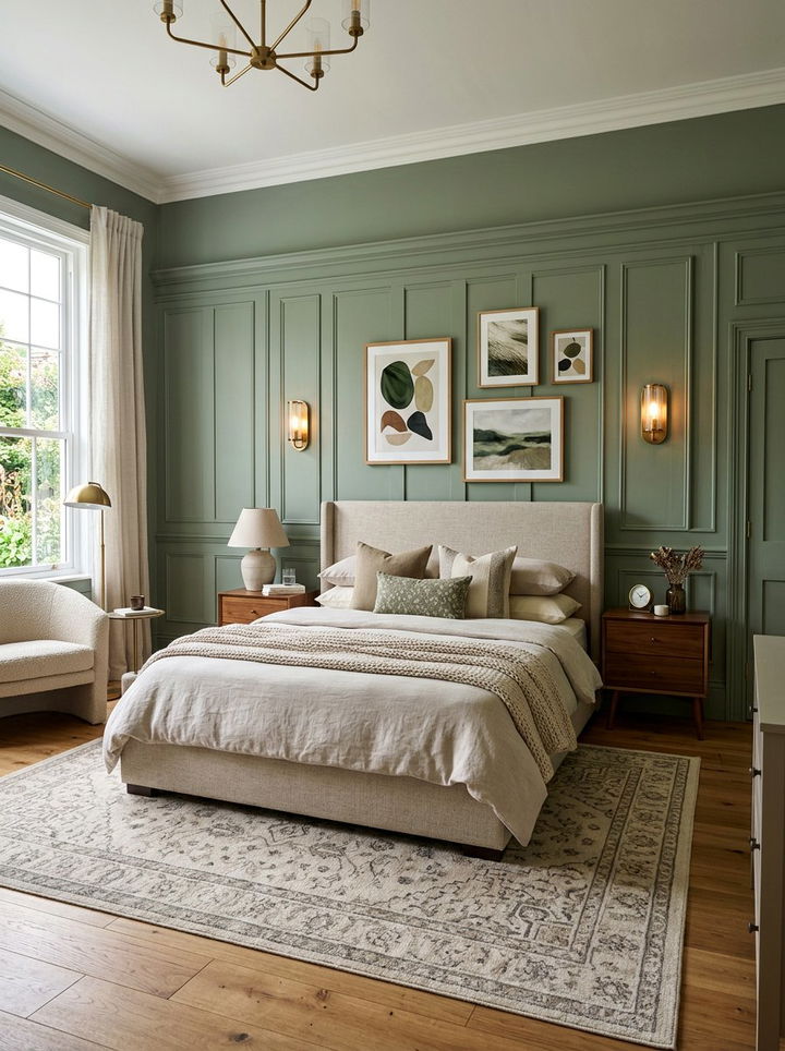 Painted timber wall paneling - 30 period home bedroom ideas