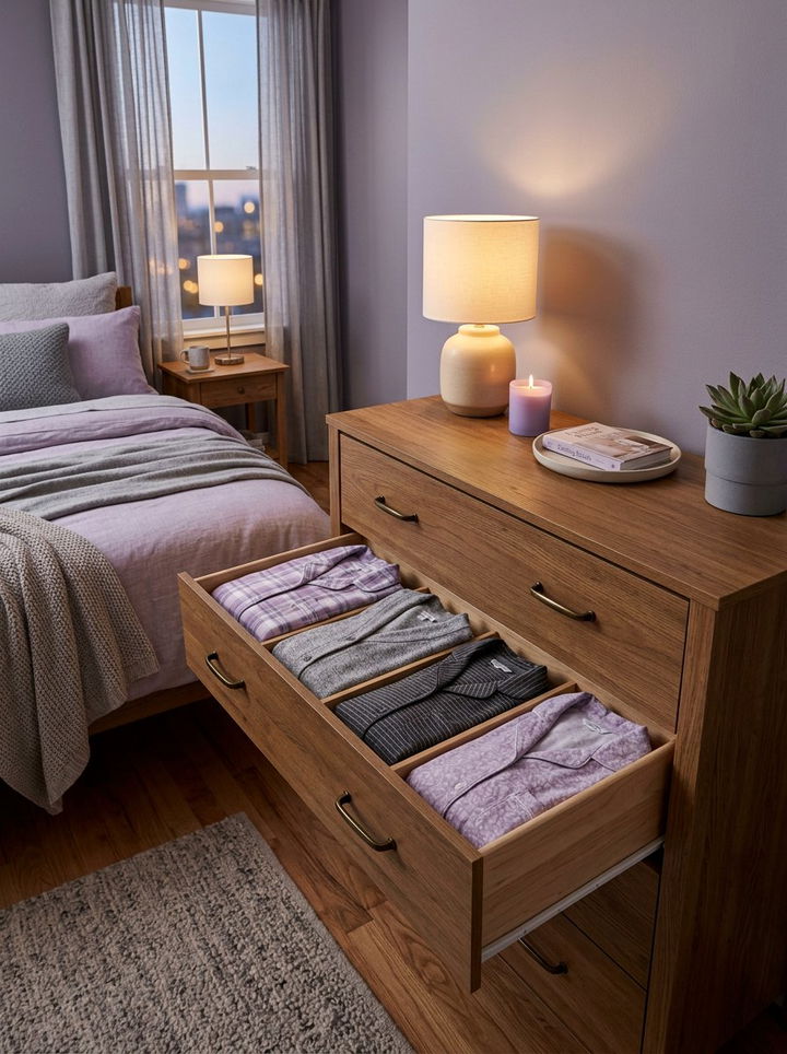 Pajama Drawer Storage - 30 bedroom drawer organization ideas