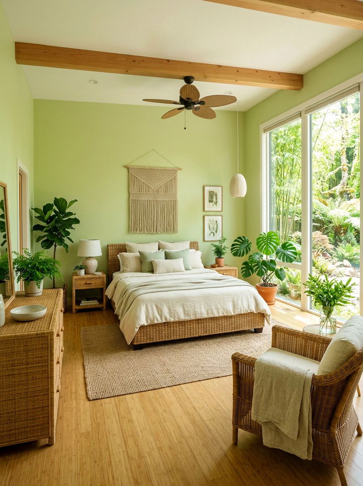 Pale Bamboo Green Zen Bedroom - 30 Zen bedroom color ideas