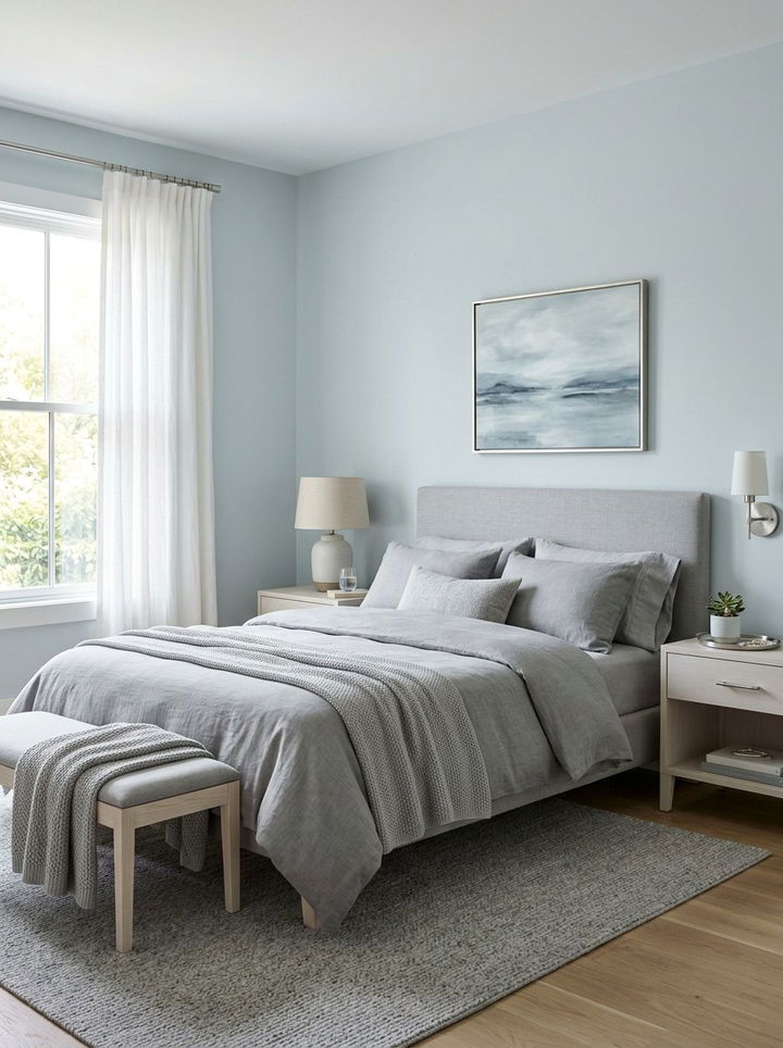 Pale Blue Grey Bedroom - 30 blue bedroom ideas