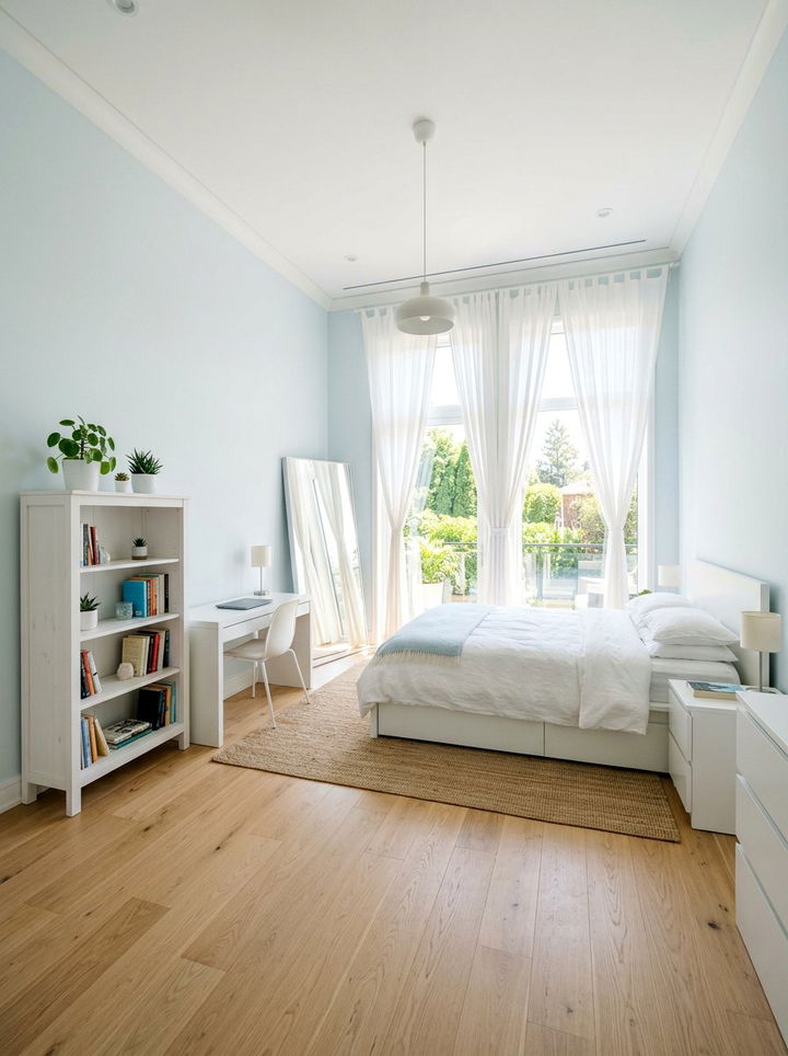 Pale Blue Minimalist Bedroom - 30 minimalist bedroom color ideas