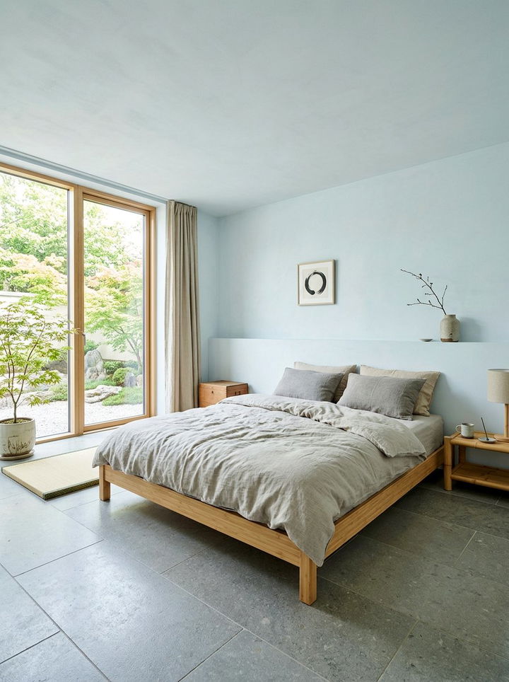 Pale Blue Zen Bedroom - 30 modern blue bedroom ideas