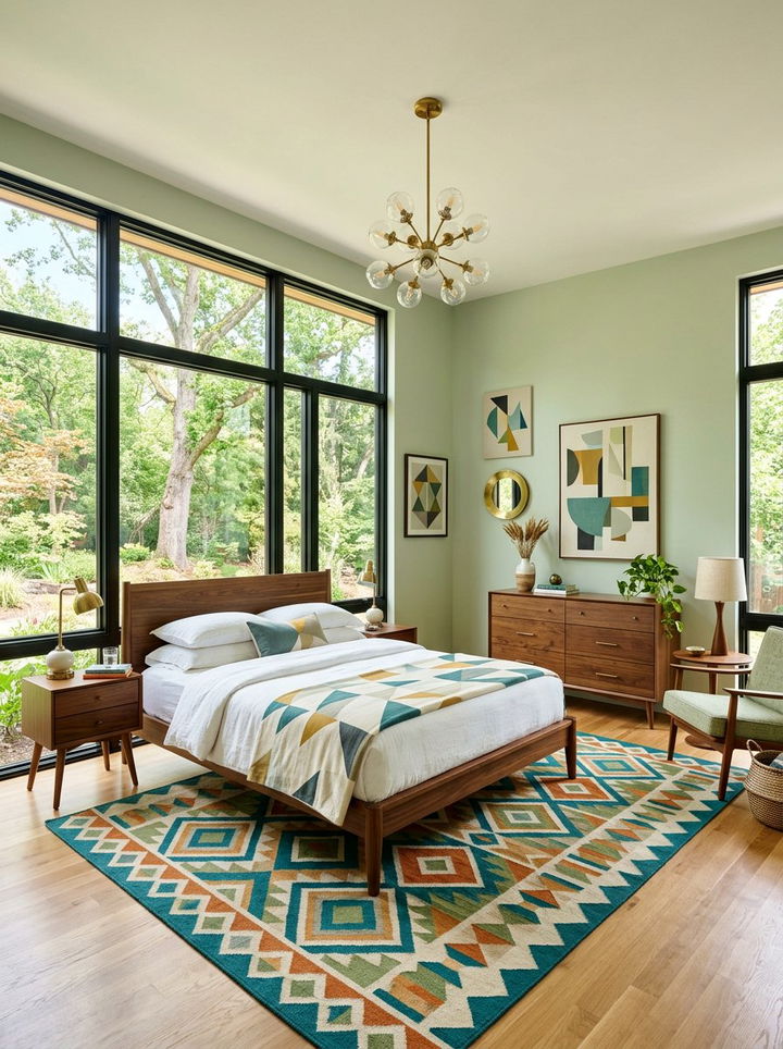 Pale Green Mid Century Bedroom - 30 pastel green bedroom ideas