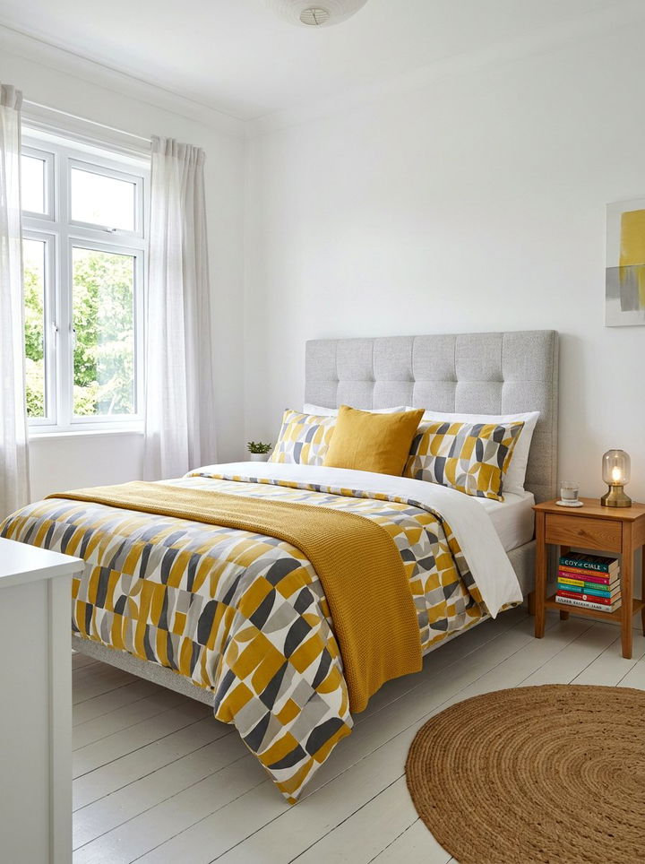 Pale Grey Fabric Headboard - 30 grey bedroom furniture ideas