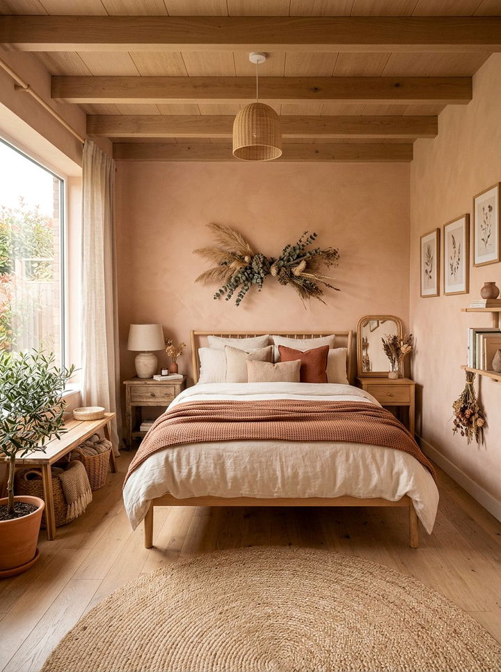 Pale Terracotta Bedroom - 30 muted tone bedroom ideas