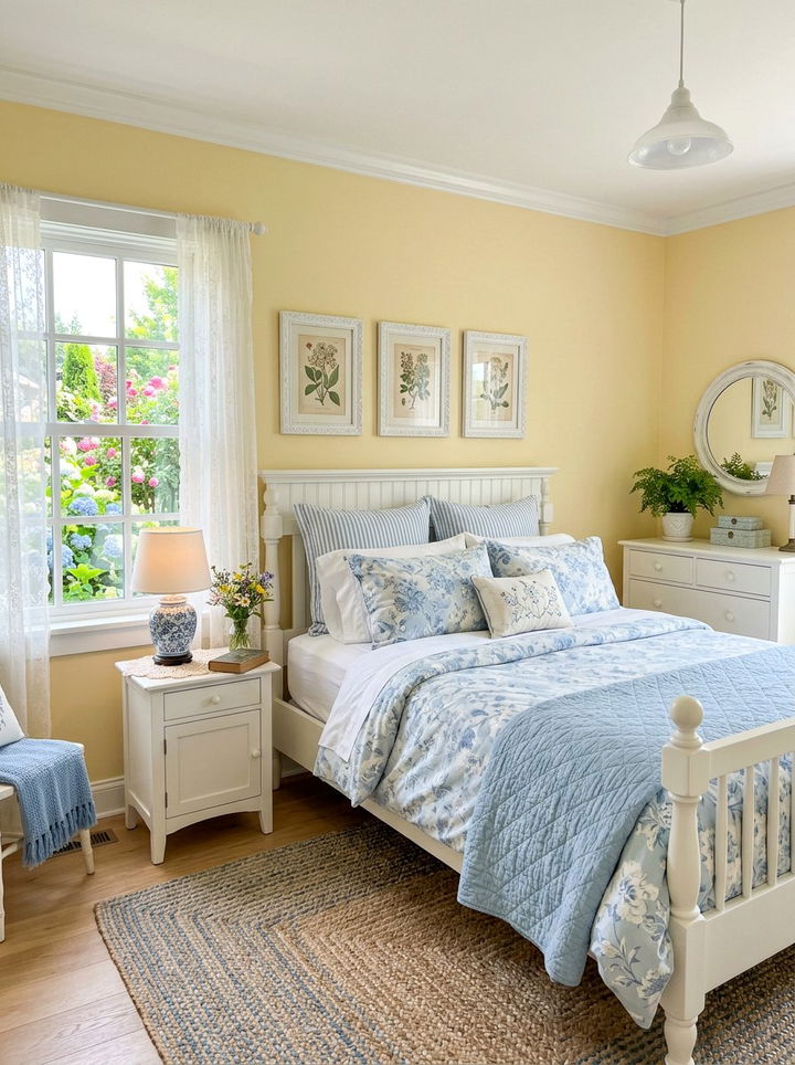 Pale Yellow Bedroom - 30 bedroom accent color ideas