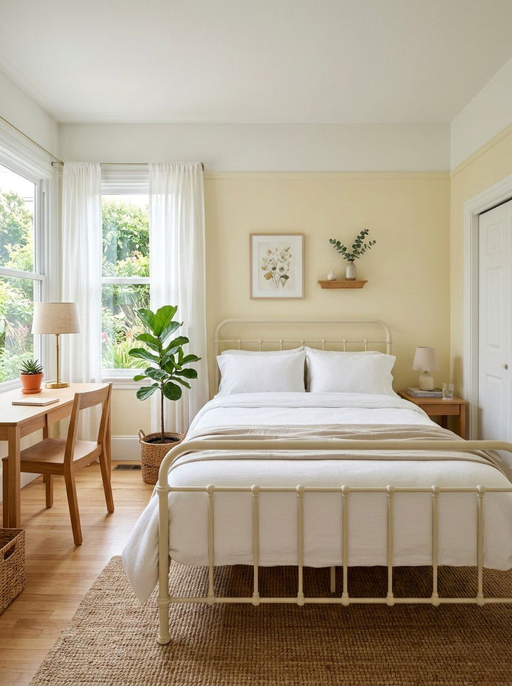 Pale Yellow Guest Room - 30 yellow bedroom ideas