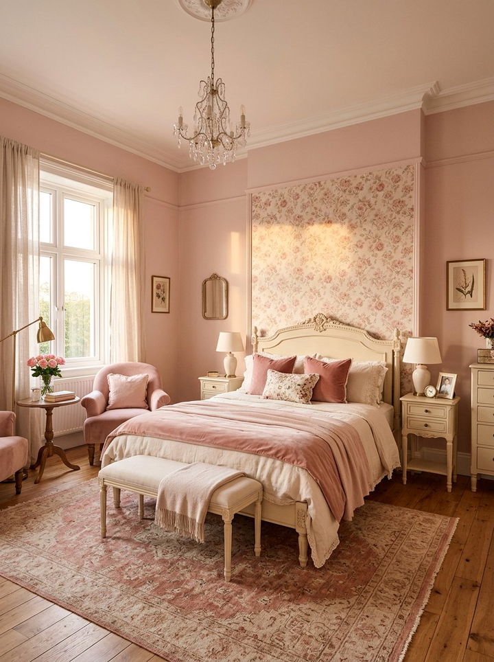 Pale rose romantic bedroom - 30 pale color bedroom ideas