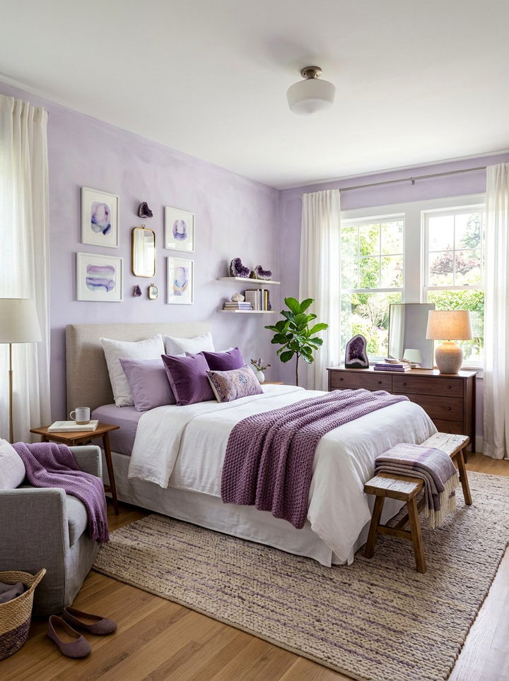 Pale violet bedroom - 30 cool tone bedroom ideas