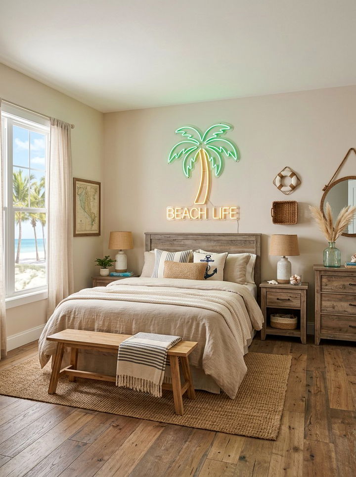 Palm Tree Neon Sign - 30 bedroom neon signs
