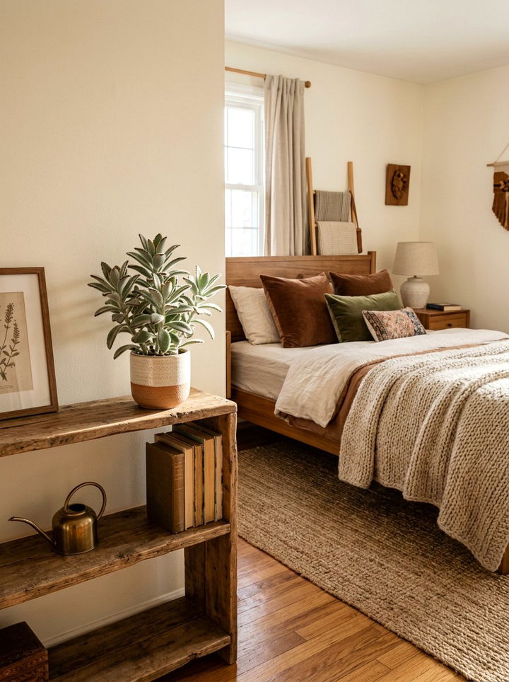 Panda plant cozy bedroom - 30 bedroom succulents