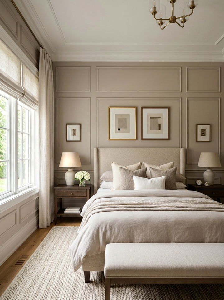 Paneled Wall Bedroom - 30 new build bedroom ideas