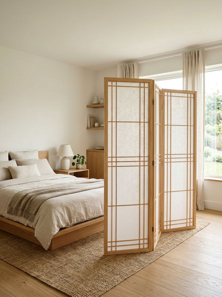 Paper Bedroom Folding Room Divider - 30 bedroom screen ideas