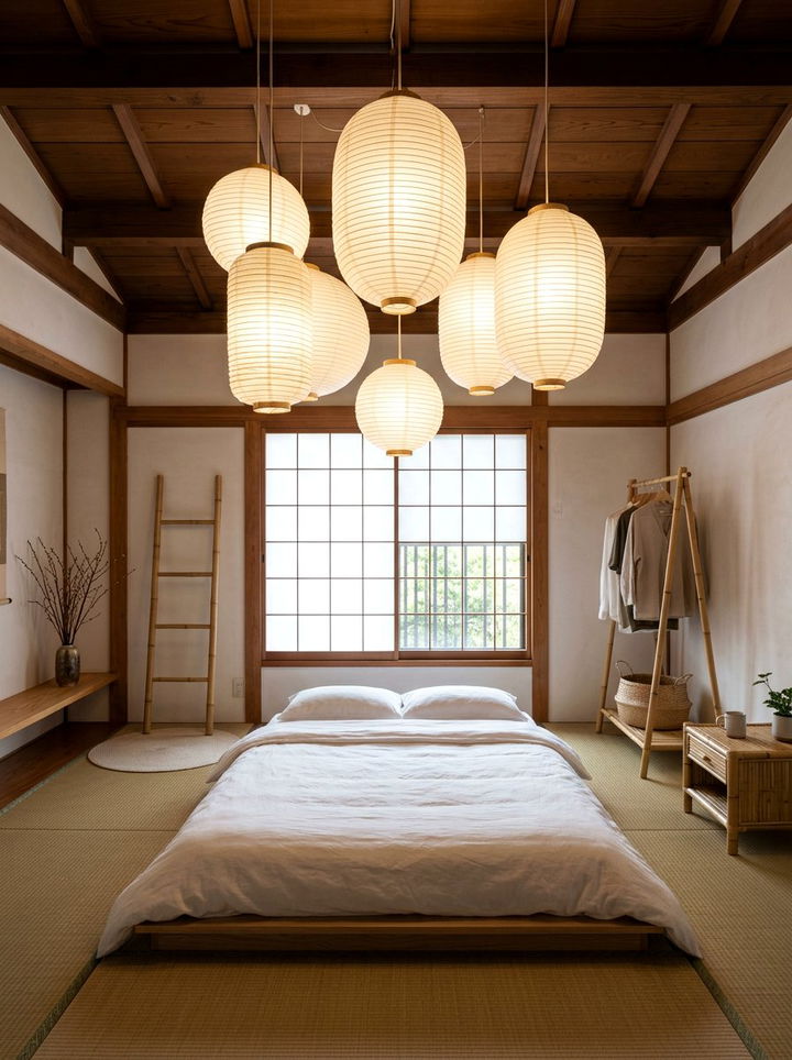 Paper Lantern Ceiling Lights - 30 bedroom lighting ideas