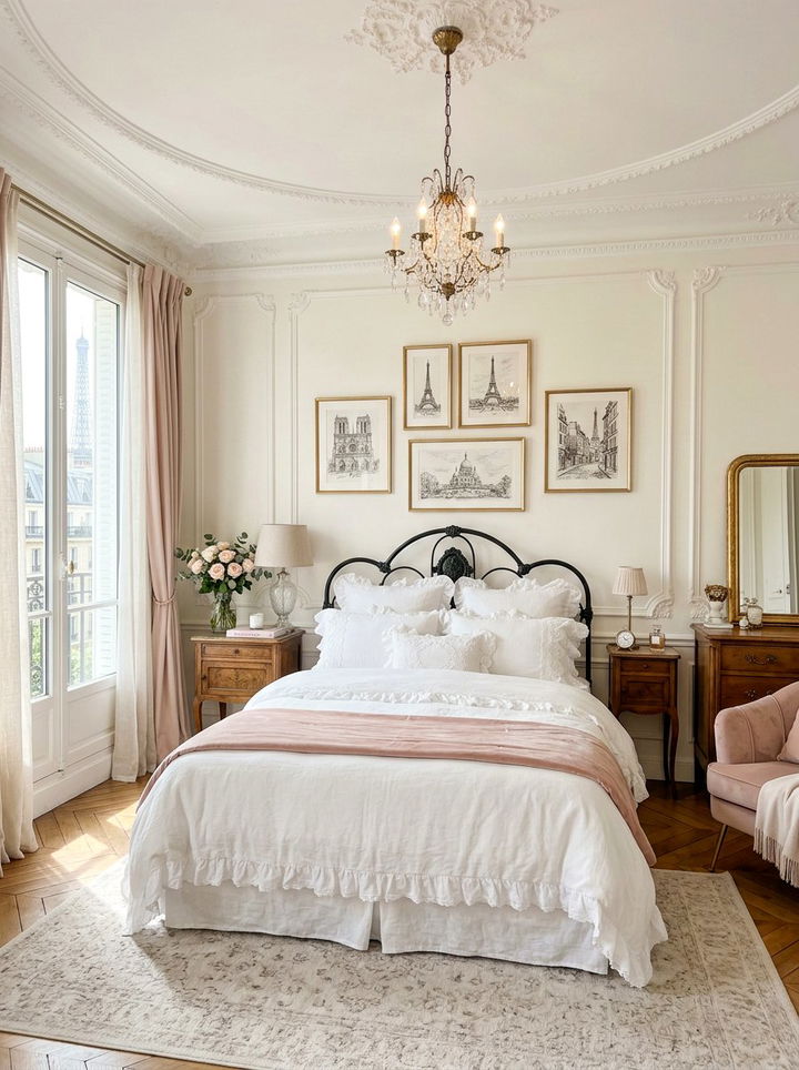 Paris Inspired Bedroom - 30 travel themed bedroom ideas