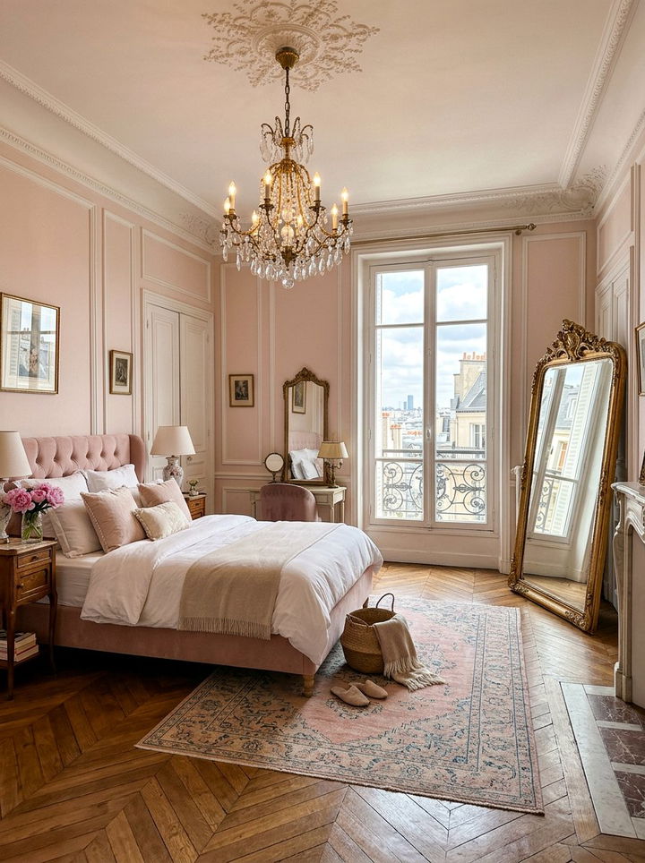 Parisian Blush Pink Bedroom - 30 blush and white bedroom ideas