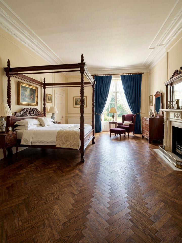 Parquet Wood Floor - 30 bedroom floor design ideas