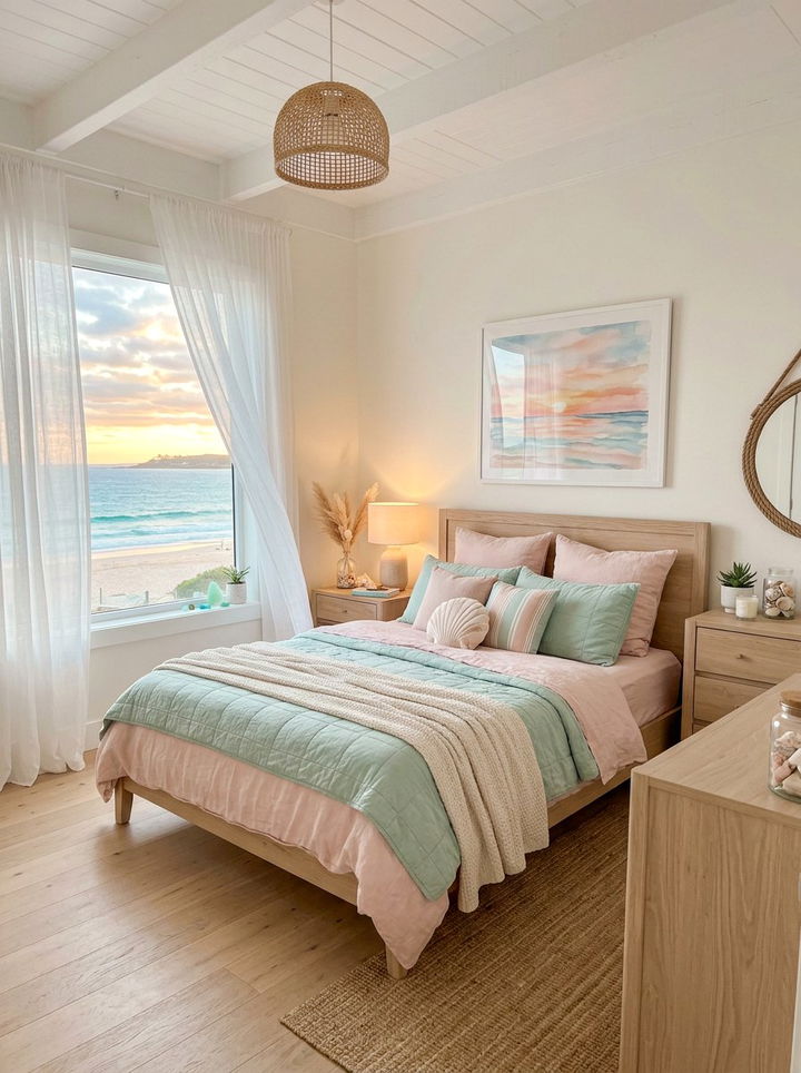 Pastel Beach Bedroom - 30 beach house bedroom ideas