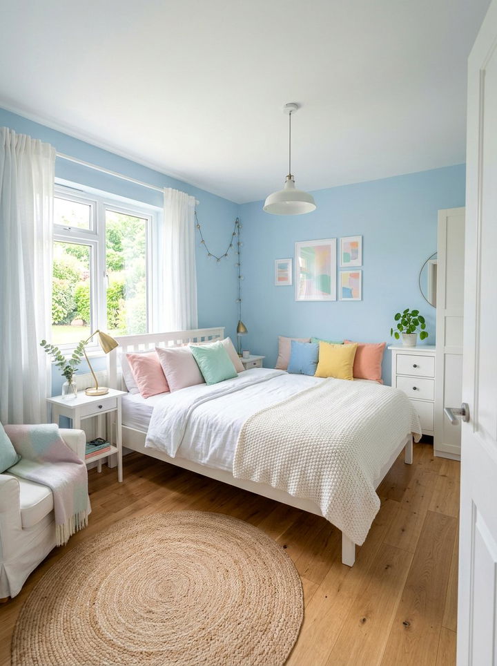 Pastel Blue Bedroom - 30 scandinavian blue bedroom ideas