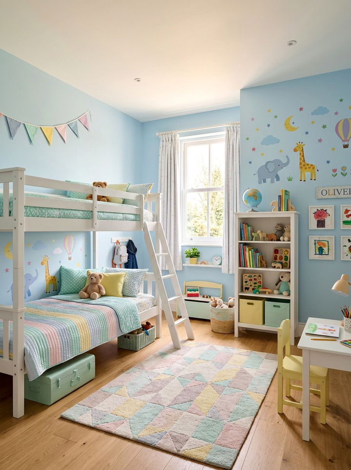Pastel Blue Kids Bedroom - 30 sky blue bedroom ideas