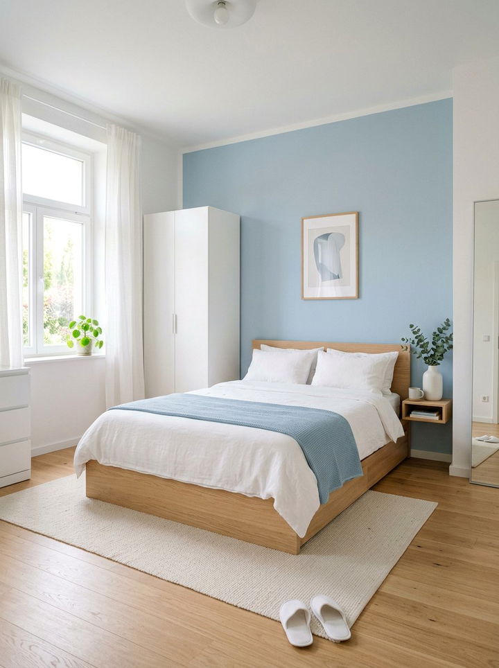 Pastel Blue Minimalist Bedroom - 30 blue bedroom ideas