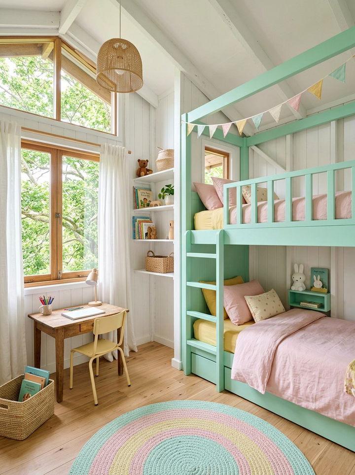 Pastel Color Treehouse - 30 treehouse bedroom ideas