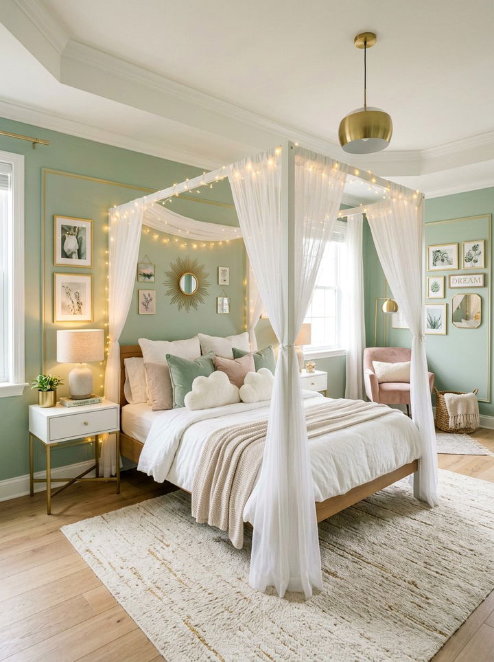 Pastel Green Aesthetic Bedroom - 30 cool green bedroom ideas