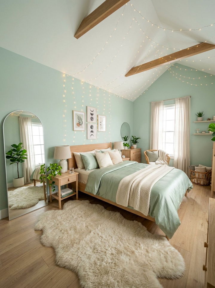 Pastel Green Aesthetic Bedroom - 30 green bedroom decor ideas