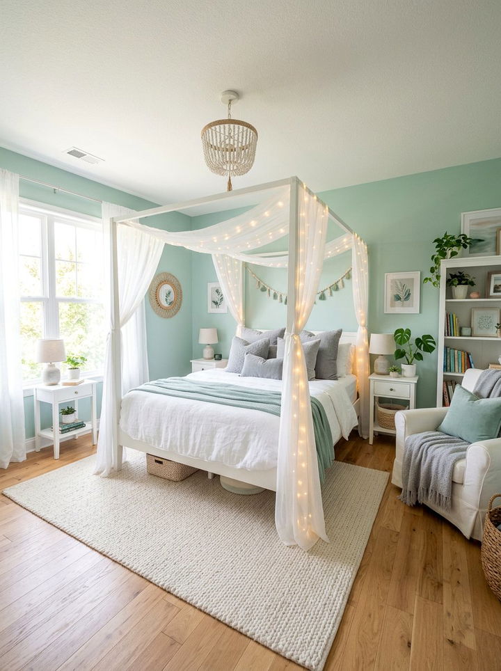 Pastel Green Bedroom - 30 bohemian green bedroom ideas