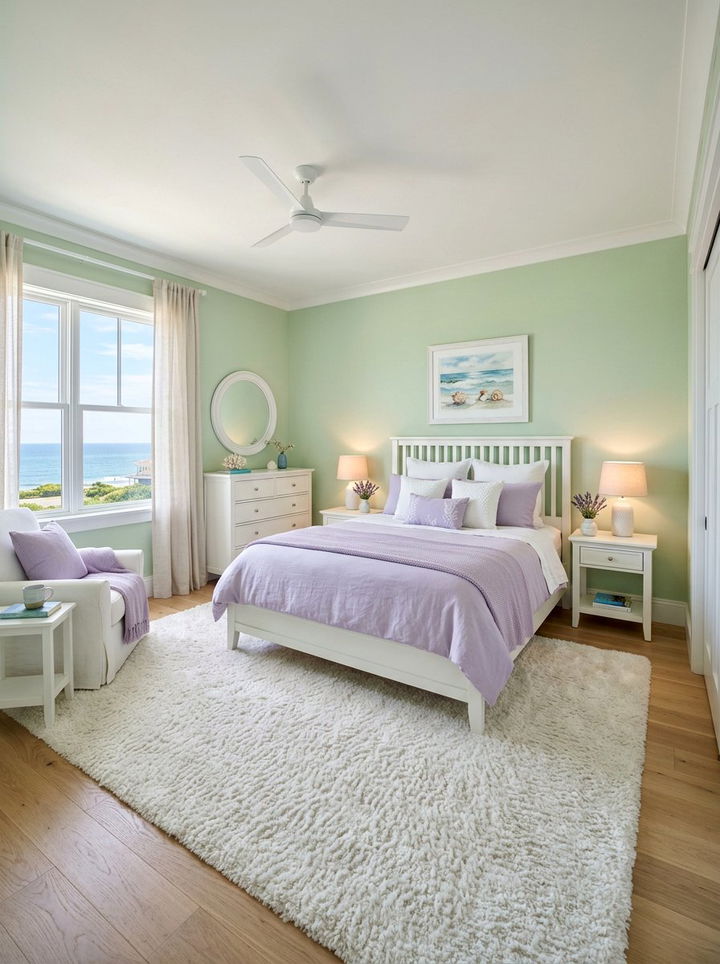 Pastel Green Coastal Bedroom - 30 coastal green bedroom ideas
