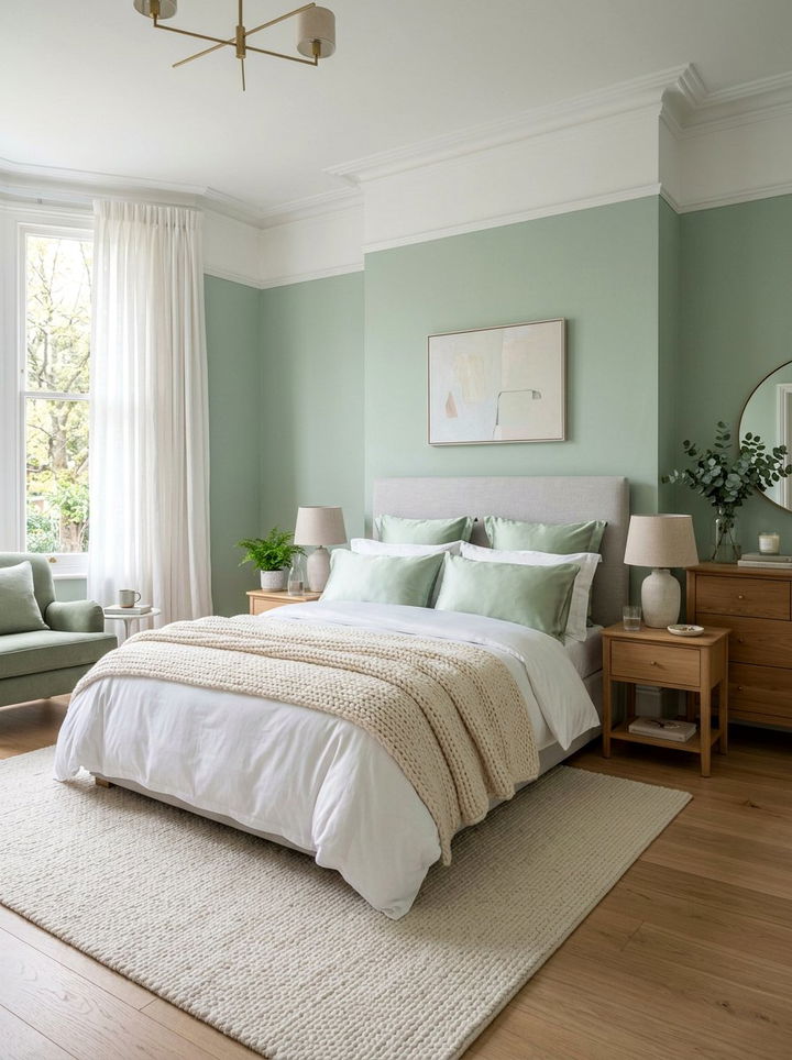 Pastel Green Master Suite - 30 light green bedroom ideas