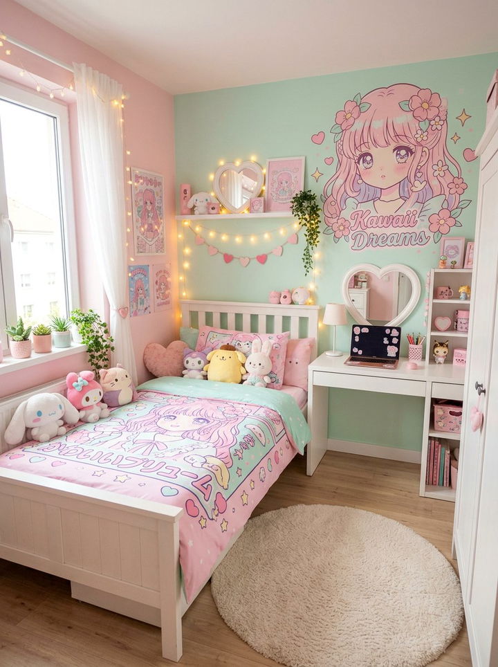 Pastel Kawaii Bedroom - 30 manga bedroom ideas