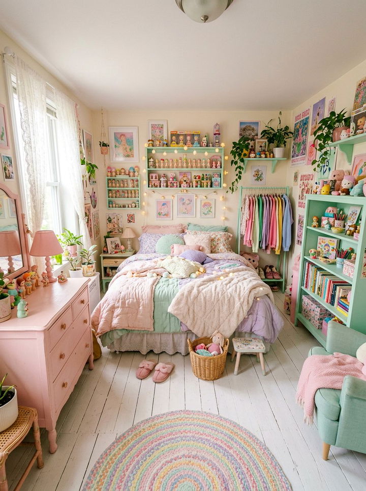 Pastel Maximalist Bedroom - 30 cluttercore bedroom ideas