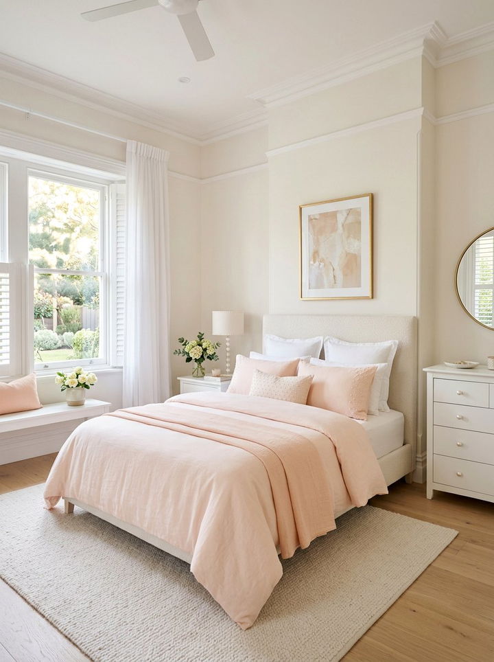 Pastel Peach And White Bedroom - 30 peach and white bedroom ideas