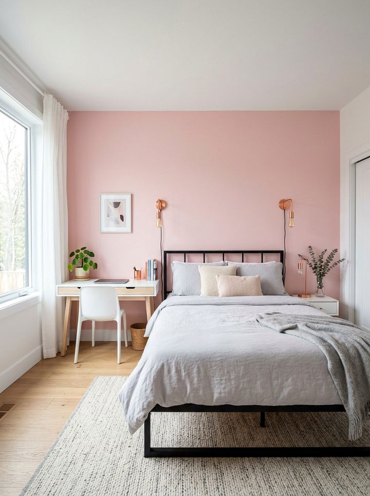 Pastel Pink Bedroom Wall - 30 colorful bedroom accent wall ideas