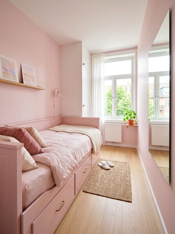 Pastel Pink Small Space Bedroom - 30 pastel pink bedroom ideas